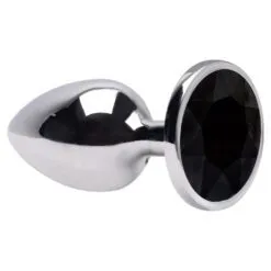 Plug Anal Diamond P 7 x 2,8 Cm Metalizado Delicious Preto