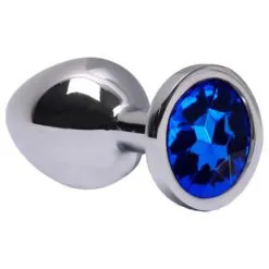 Plug Anal Médio 8,2 x 3,4 Cm Metalizado Azul