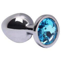 Plug Anal Médio 8,2 x 3,4 Cm Metalizado Azul Céu