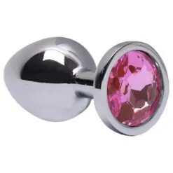 Plug Anal Médio 8,2 x 3,4 Cm Metalizado Rosa