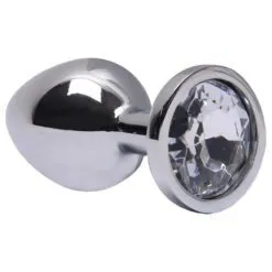 Plug Anal Médio 8,2 x 3,4 Cm Metalizado Transparente
