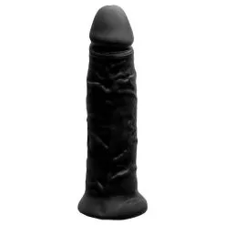 Pênis De Borracha Maciça 14 X 3,4Cm Preto Prazer E Cia Ref 07833-p